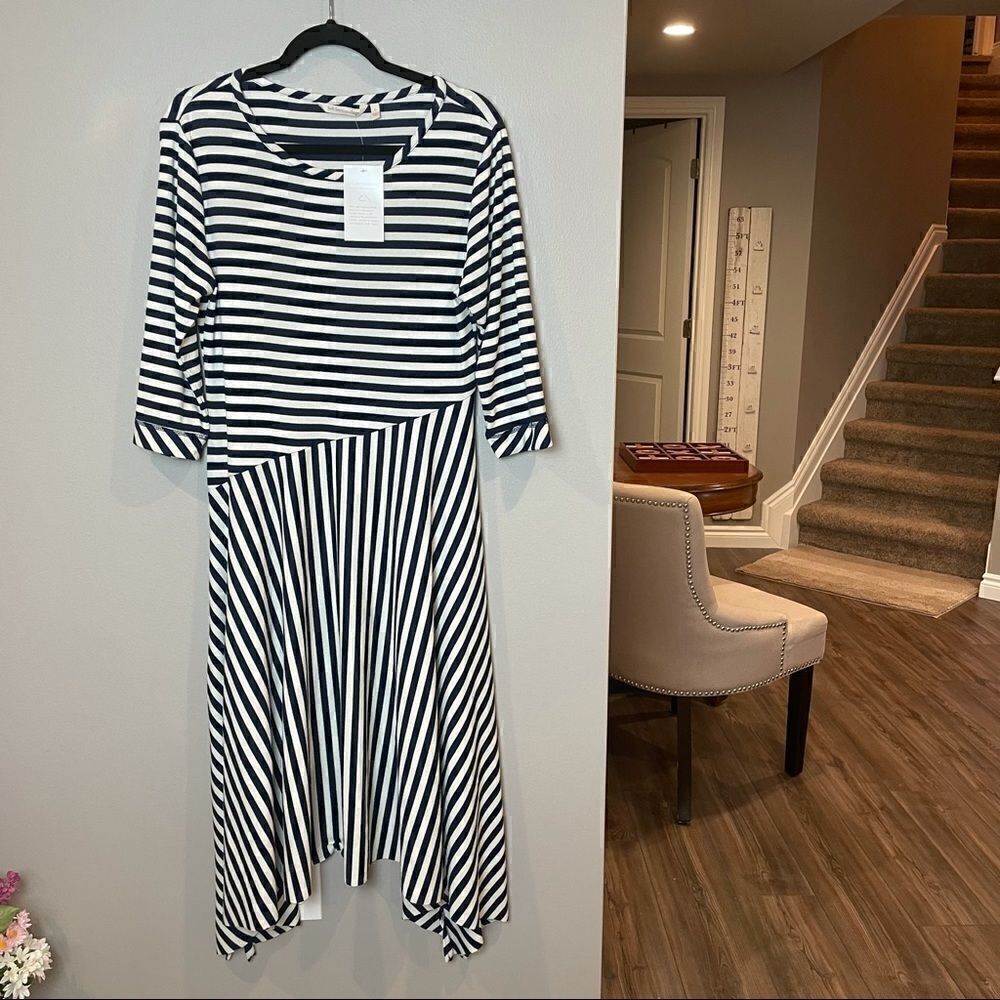 Soft Surroundings L Striped Dress NWT
